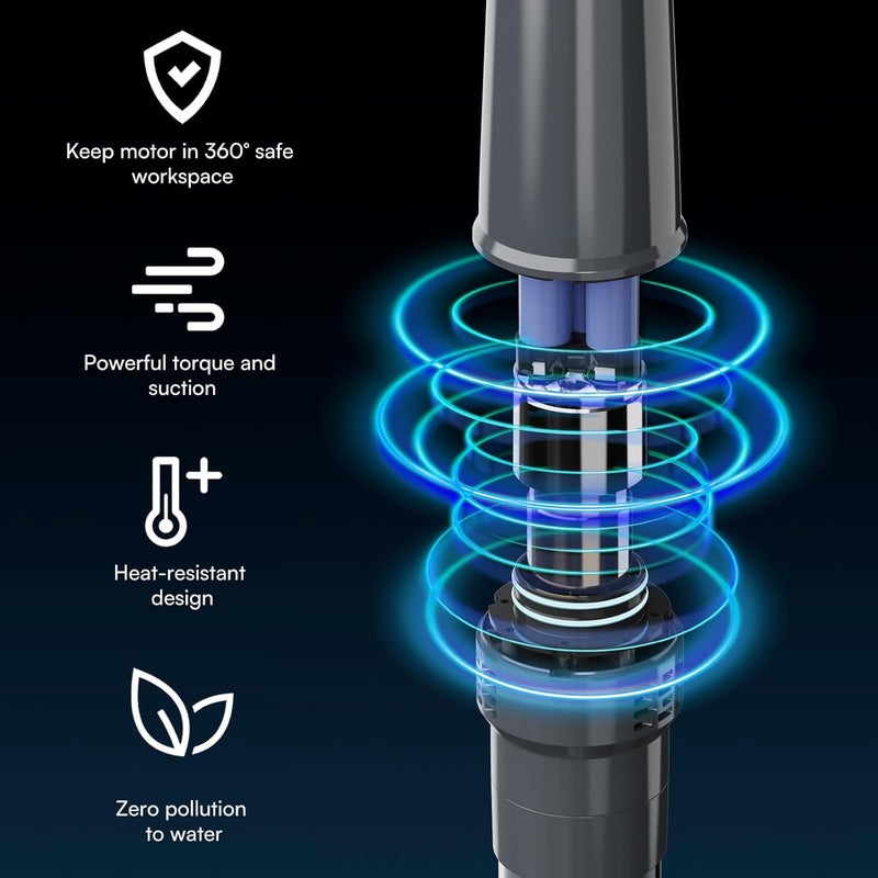 PoolMr Handheld Spa Hot Tub Vacuum- Cordless Small Above Ground Pool Cleaner with 2 Brush Heads, 90 Mins Running Time, 12 Gallons/Min Powerful Suction, Ideal for Cleaning Debris and Sand Underwater, Black - Image 4